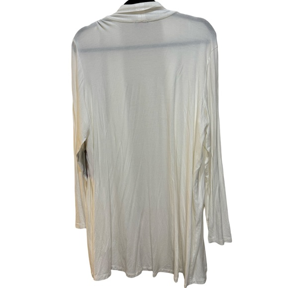 Vince Camuto Open-Front Long-Line Cardigan - Ivory - Picture 4 of 5